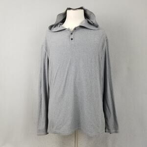 Reel Legends Shirt Mens Large Gray Hooded Henley Fishing Performance Outfitters